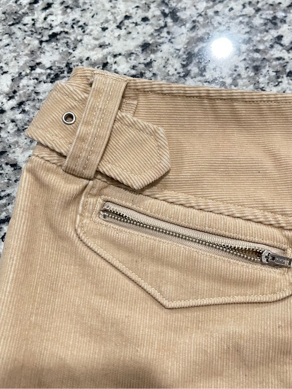 Armani Exchange Beige Corduroy Mini Skirt with Belt Detail | Size 10 - Picture 13 of 16